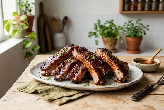 Costillas con salsa barbacoa